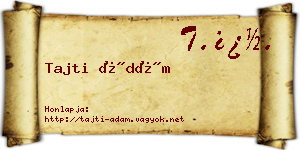 Tajti Ádám névjegykártya