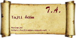 Tajti Ádám névjegykártya